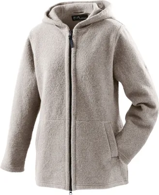 Produktbild von Mufflon Mu-Mia leicht taillierte Wolljacke mit Kapuze, stone, Größe M
