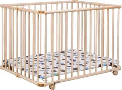 Produktbild von Laufgitter Lucilee. 76x97 und 90x97 cm. mobil auf Rollen (Punkte, Natur, 76 cm x 97 cm)