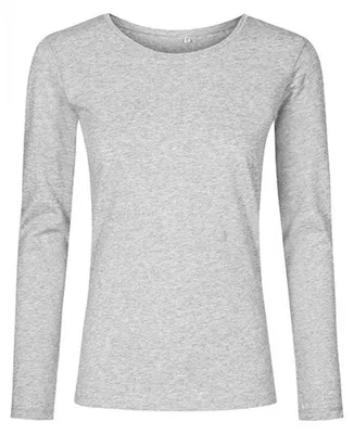 Image de Promodoro - T-shirt « X.O » à col rond pour femmes, manches longues LT1009 (3XL) (gris chiné)