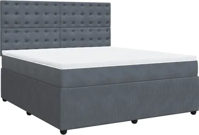 Produktbild von vidaXL Boxspringbett mit Matratze Dunkelgrau 180x200 cm Samt
