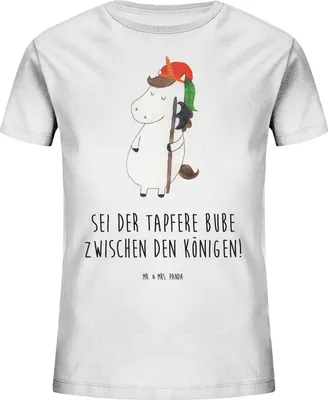 Produktbild von Mr. & Mrs. Panda Kleinkinder T-Shirt Einhorn Junge 12-14 Jahre (152/164) - Weiß - Geschenk, Unicorn, Bube, Einhörner, Kindershirt, Kinder-T-Shirt, Teenager, Mittelalter