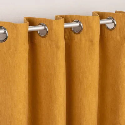 Produktbild von Ösengardine Cordoptik einfarbig currygelb 140x260cm