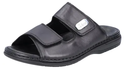 Zdjęcie produktu dla Rieker 25590-00 męskie, mule, skóra, czarny, wkładka antypoślizgowa - buty męskie sandał / mule, czarny, skóra