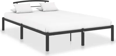 Image de Lit "Allersberg" en métal noir. Dimensions (L/L/H) 210x130x63 cm