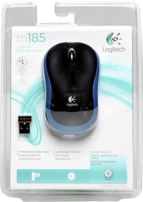 Produktbild von Logitech M185 - Myš - optická - bezdrátová - 2,4 GHz - bezdrátový přijímač (USB)