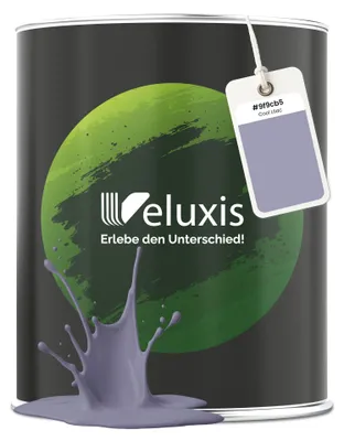 Produktbild von Wandfarbe Grau Hellgrau Lila Matt Innenfarbe – Deckkraft Klasse 1, VOC-frei, Ohne Grundierung, Tropfarm – Wohnzimmer & Schlafzimmer – 2,5L – Veluxis (Cool Lilac)
