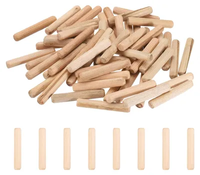 Holzdübel 10x70 mm, 168 Stück, gerillt, für Möbel & DIY