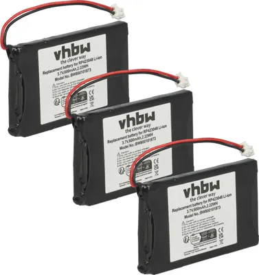 Produktbild von vhbw 3x Akku kompatibel mit Supertooth Buddy schnurlos Festnetz Telefon (600 mAh, 3,7 V, Li-Ion)