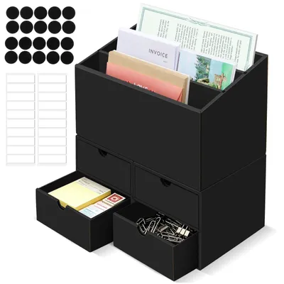 Imagen del producto de Solidchoice: Cajas de almacenamiento con 3 compartimentos y 2 cajas extraíbles