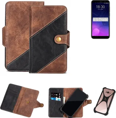 Produktbild von K-S-Trade Handy Hülle Schutz Hülle Schutzhülle Bookstyle Case kompatibel mit Meizu M6T Handy Cover Hülle Schutztasche 1x