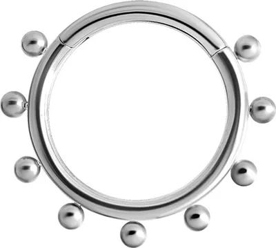 Produktbild von Karisma Edelstahl Hinged Scharnier Segment Ring Kugeln Ohrring Nase 1,2x8mm - Silber
