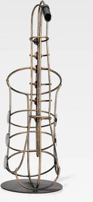 Produktbild von Saxophon Weinflaschenhalter Getränkeflaschehalter Metall-Skulptur