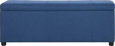 Image de vidaXL Banc avec compartiment de rangement 116 cm Bleu Polyester