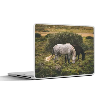 Produktbild von MuchoWow® Laptop Aufkleber Sticker Cover Pferde - Gras - Strauch 30x21 cm - Sticker für Laptop - Selbstklebend