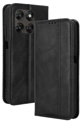 Produktbild von Motorola Moto G67 / G77 Hülle - Coverup Vintage Style Klapphülle - Schwarz