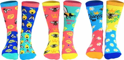 Produktbild von United Oddsocks Damen Socken, 6 Socken Pack - Strumpf, Mottomotive Bee Yourself! 37-42