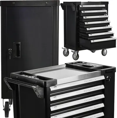 Produktbild von KRAFT&DELE | Werkzeugwagen, 7 Schubladen, zentral abschließbar, 210 kg Traglast, 1 feststellbare Rolle