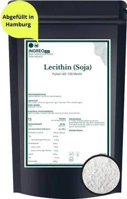 Produktbild von Lecithin - aus Soja Pulver (40-100 Mesh) – 500g