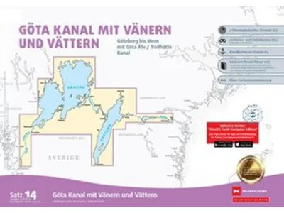 Zdjęcie produktu dla Zestaw map żeglarskich nr 14: Kanał Göta wraz z jeziorami Vänern i Vättern (wydanie 2026/2027)