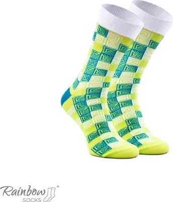 Produktbild von Baumwollsocken mit geometrischen Mustern, 1 Paar, EU 36-40