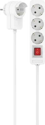 Produktbild von Hama Steckdosenleiste 3-fach, schalter, 1,4m, Zusatzsteckdose am Stecker