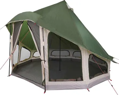 Produktbild von vidaXL Familien-Tipi-Zelt mit Dach Grün 404 x 370 x 270 cm