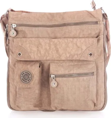 Produktbild von Bag Street erweiterbare Damen und Herren Schultertasche Stofftasche Crinkle leicht Nylon mit vielen Fächern Umhängetasche