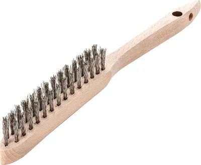 Image de Lessmann Handbürste 2 Reihen rostfreier Draht gewellt 0,35 mm Bürste