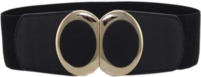 Immagine prodotto di Cintura decorata con dettagli in oro, colore nero, larghezza 60 mm
