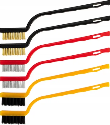Produktbild von Set mit Draht-, Eisen- und Messingbürsten, 17 cm, 6 Stück, gemischt
