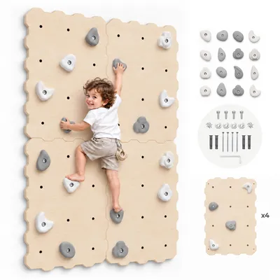 Produktbild von MAMOI® Kletterwand für kinderzimmer, Klettergerüst und spielgeräte indoor, Klettern mit Klettergriffe für kinder, Klettersteine, Montessori
