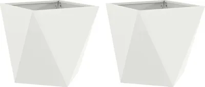 Immagine prodotto di vidaXL Fioriera 2 pezzi Bianco 40 x 40 x 40 cm Acciaio