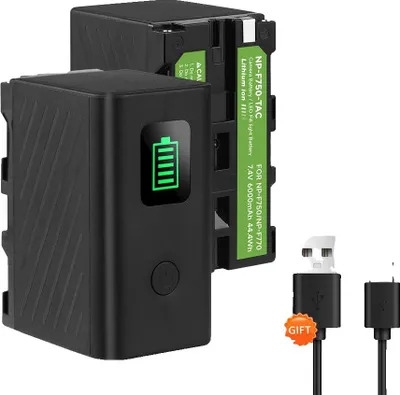 Obrázek produktu pro Baterie fotoaparátu, kapacita 6000 mAh, vstup Type-C, dobíjecí, 2ks baterií