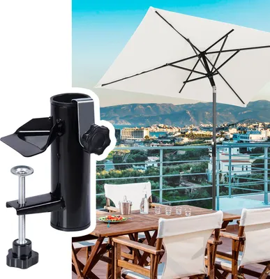 Zdjęcie produktu dla Sekey parasol balkonowy prostokątny 200×125 cm parasol ogrodowy z balustradą balkonową UV50+ uchylny parasol zewnętrzny na balkon, taras, kremowy