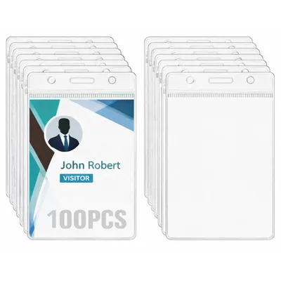 Produktbild von Transparenter, flexibler Auswelter mit Reißverschluss im Hochformat [100er-Pack] für Besucherausweise/Zugangskarten/Fahrkarten Phonillico®