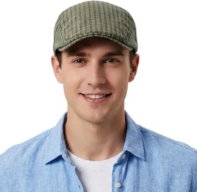 Productafbeelding van Stijlvolle Platte Pet met Geruit Patroon voor Mannen - Verstelbare Vintage Ivy Cap voor Golf en Jagen