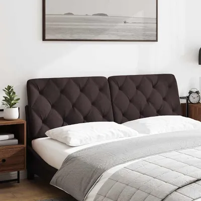 Image de vidaXL Coussin de tête de lit brun foncé 160 cm Tissu