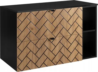 Produktbild von RODAN | Waschbeckunterschrank 100 cm - Braun Matt - Badezimmerschränke - Badmöbel - Waschbecken Unterschränke - Arbeitsplatte - Bücherregal