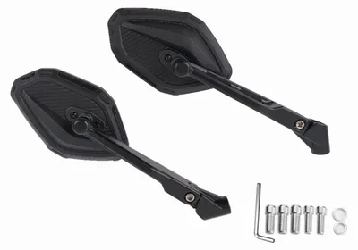 Image de Miroir de rétroviseur universel pour moto - Réglable, diamètre 8 mm/10 mm