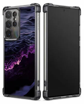Produktbild von Personalisierte Hülle mit Bild für Samsung Galaxy S24+ Elektroplattiert TPU Stoßdämpfer Handyhülle mit Lila Ozeanwellenmuster