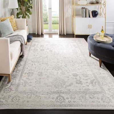 Productafbeelding van Famanu Vintage Tapijt, trendy design - ivoor en zilver, 155 x 229 cm
