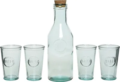 Obrázok produktu pre Skleničky s karafou Sada 5 priehľadných pohárov