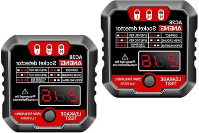 Immagine prodotto di Tester per spine a due stadi con funzione di verifica RCD, voltmetro LCD e indicatore LED, 198-250 V/50-60 Hz