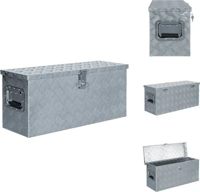 Produktbild von vidaXL Aluminiumkiste 76,5×26,5×33 cm Silbern - Werkzeugkästen