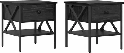 Immagine prodotto di Comodino con cassetto 2 pcs Rovere nero 40 x 42 x 45 cm