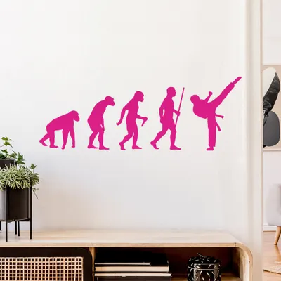 Produktbild von Karate Kampfsport Evolution Wandtattoo Wandaufkleber Wall Sticker - Dekoration, Küche, Wohnzimmer, Schlafzimmer, Badezimmer