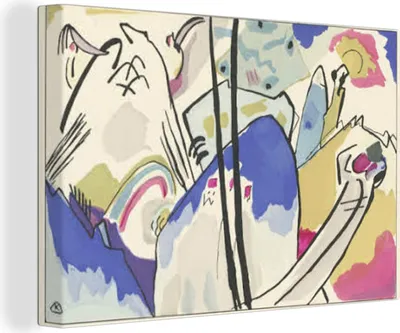 Produktbild von OneMillionCanvasses® - Leinwandbilder - 150x100 cm, Komposition 4 - Gemälde von Wassily Kandinsky, Wandbilder Kunstdruck Wanddekoration