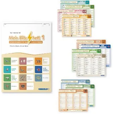 Produktbild von Mein Blitzheft 1 und Meine Blitzlesekarten Set 1-3 mit Stift "Alles in einem"