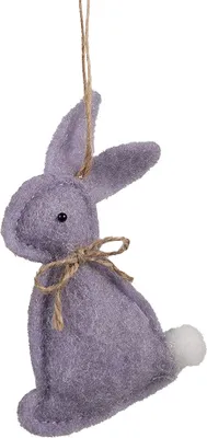 Image de Clayre & Eef Pendentif de Pâques Lapin 10 cm Violet Coton