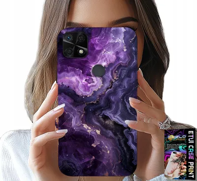 Image de Etui Do Xiaomi Redmi 10C - Fioletowy Marmurek Modne Kobiece + Szkło
